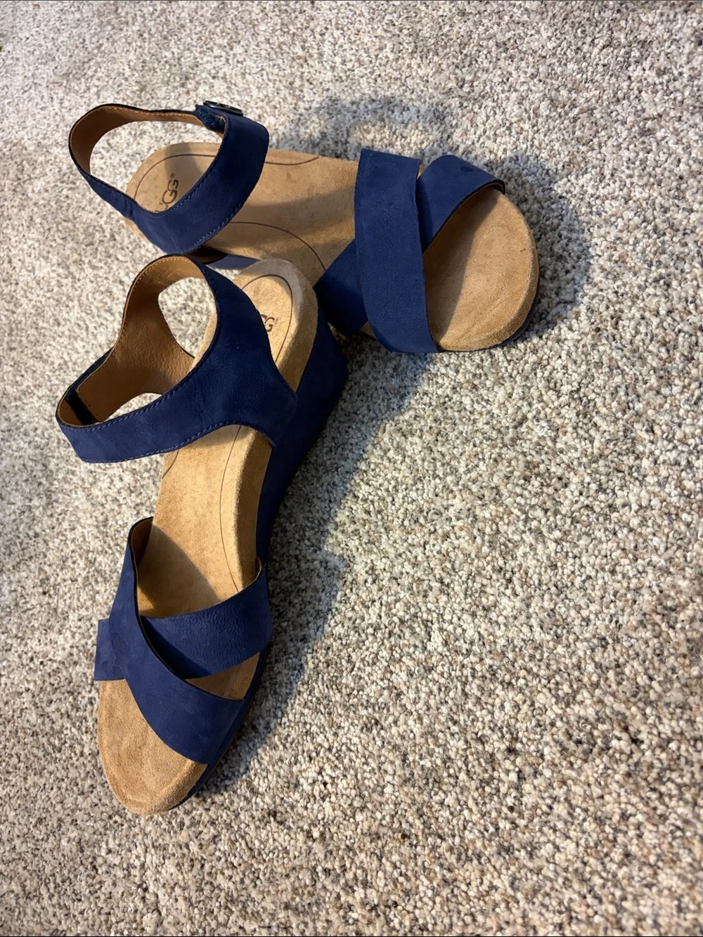 UGG Women's Navy Suede Crisscross Slingback Sandals